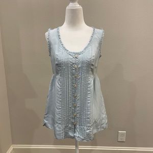 Banana Republic powder blue silk babydoll blouse
